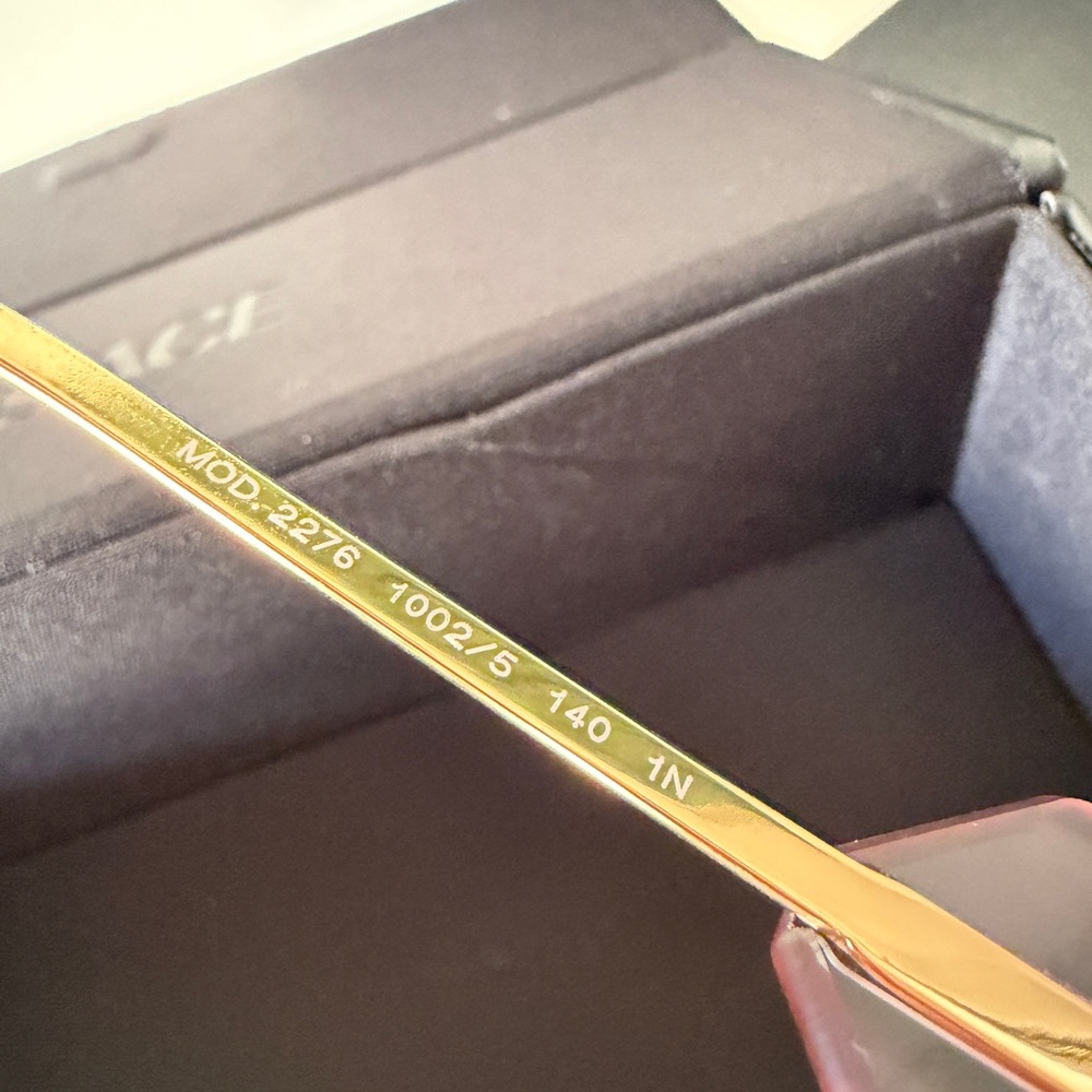 VERSACE DAMIER PLAQUE 2276 Pink Rimless Sunglass New - Picture 7 of 13